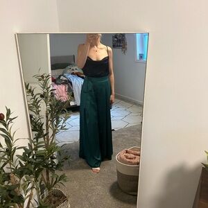 Emerald satin white leg pants